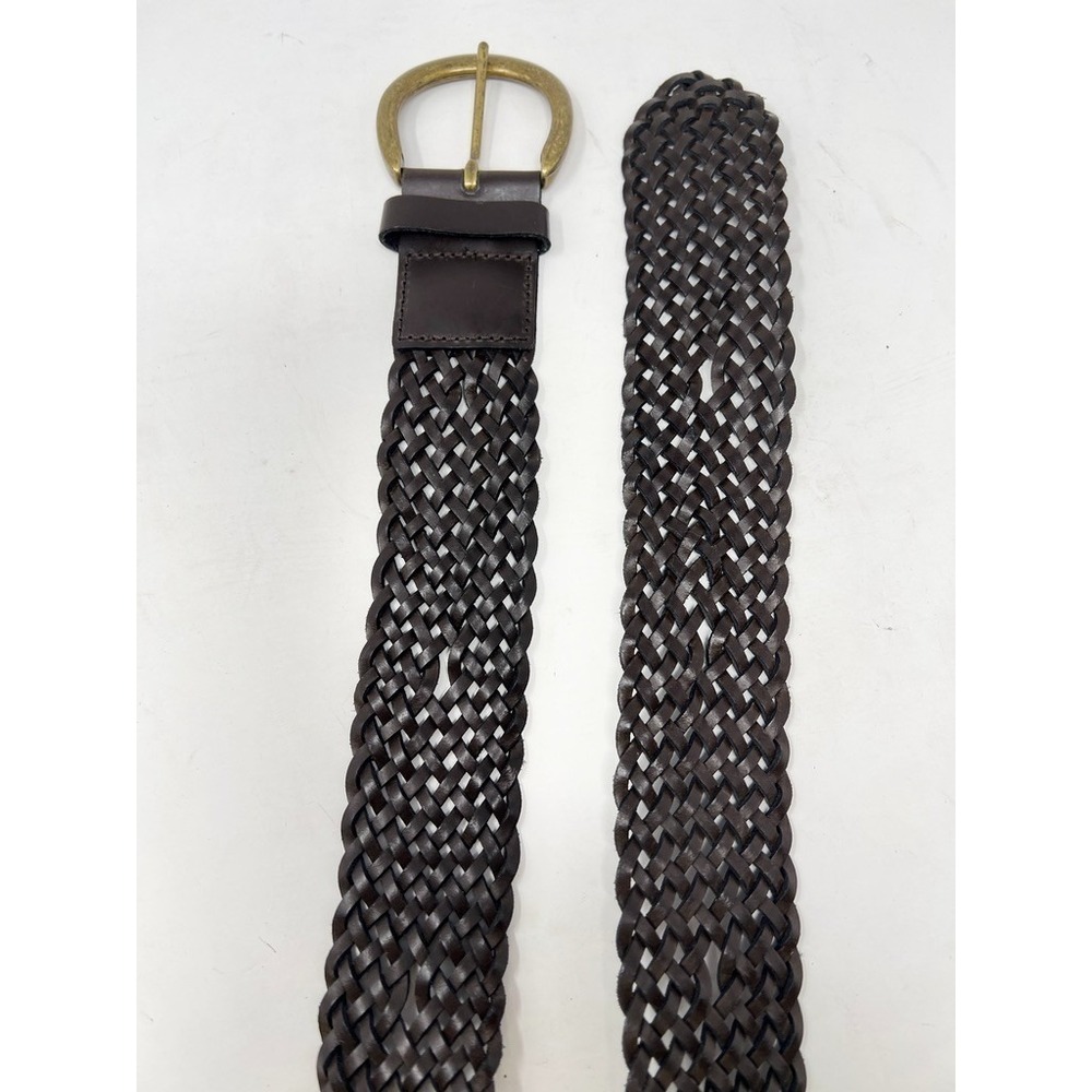 Gap Ladies Black Leather Braided Woven Belt Width Adjustable Small - Picture 2 of 5